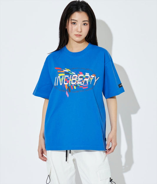 カラー フラッグ プリント ロゴ Tシャツ 【ユニセックス】 30-3027