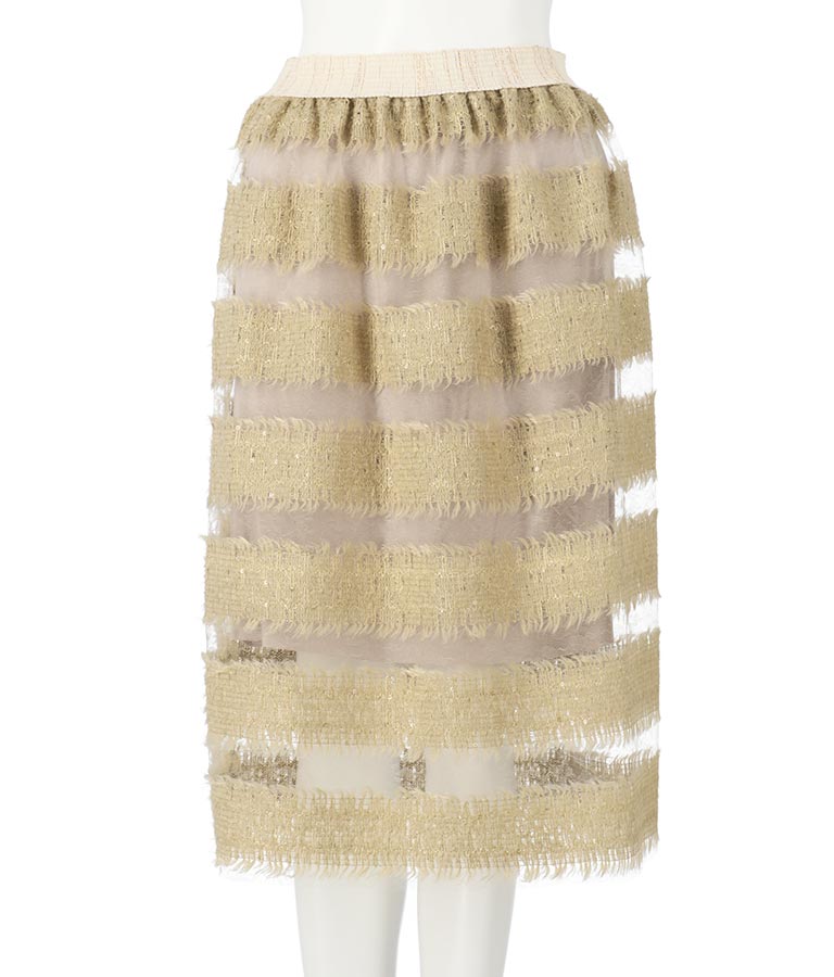 メッシュ ボーダー デザイン スカート 391-2826