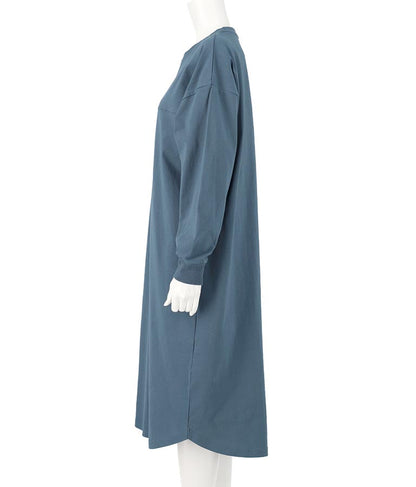 シンプル無地 切替 ラウンド ヘム マキシワンピース 857-5555