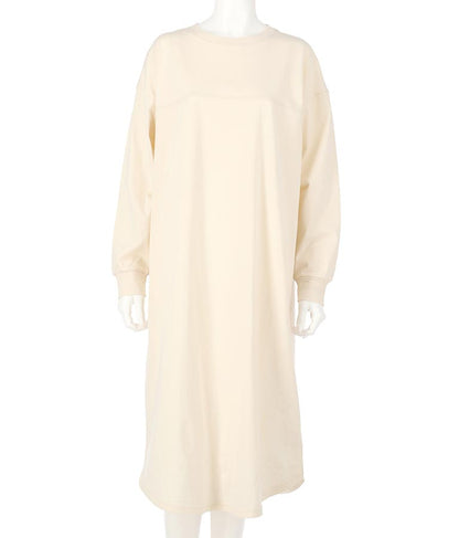 シンプル無地 切替 ラウンド ヘム マキシワンピース 857-5555