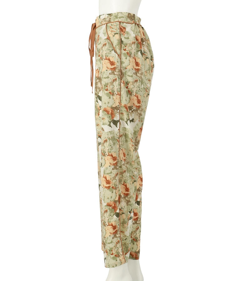 花柄 サイドライン スリット パンツ 492-2523