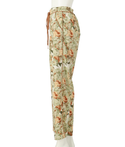 花柄 サイドライン スリット パンツ 492-2523