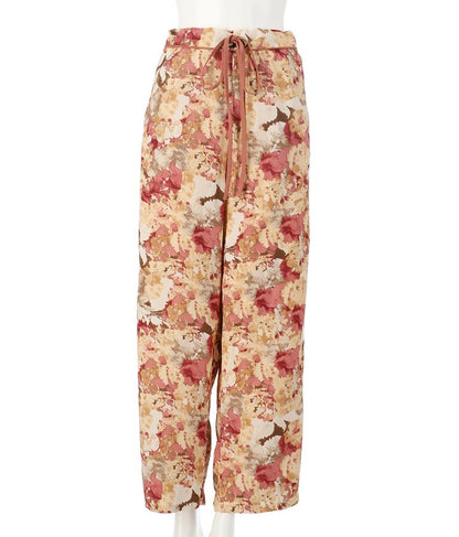 花柄 サイドライン スリット パンツ 492-2523