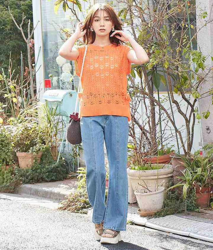 かぎ編み ニット ベスト 524-6560