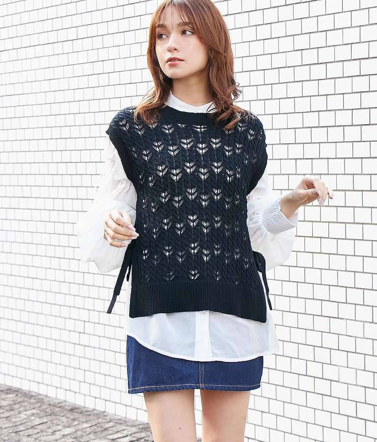 かぎ編み ニット ベスト 524-6560