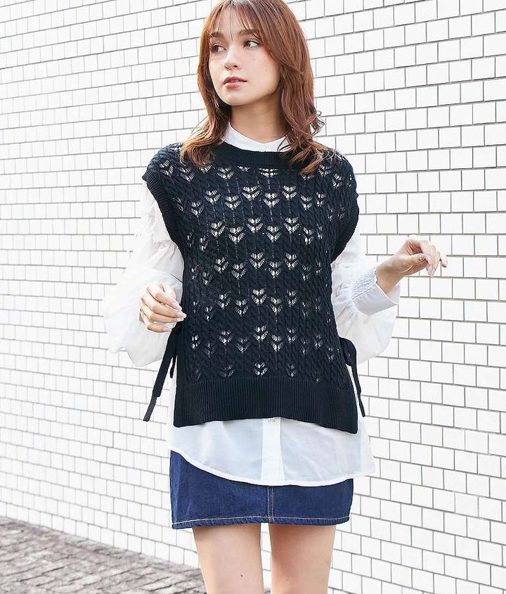 かぎ編み ニット ベスト 524-6560
