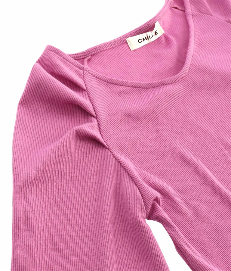 ラグラン ボリュームスリーブ リブ トップス カットソー 523-6589