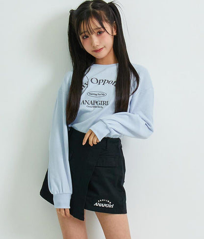 刺繍 ロゴ ミニ裏毛 トップス スウェット  913-7072
