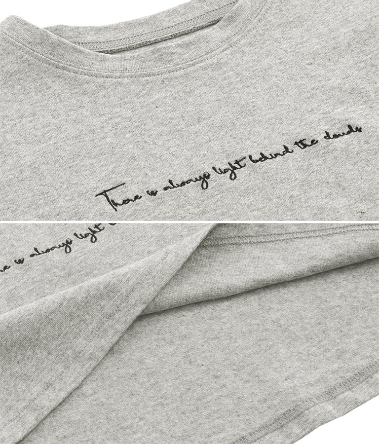 レタリング刺繍ショートTシャツ 493-2513