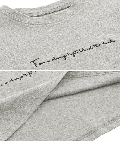 レタリング刺繍ショートTシャツ 493-2513
