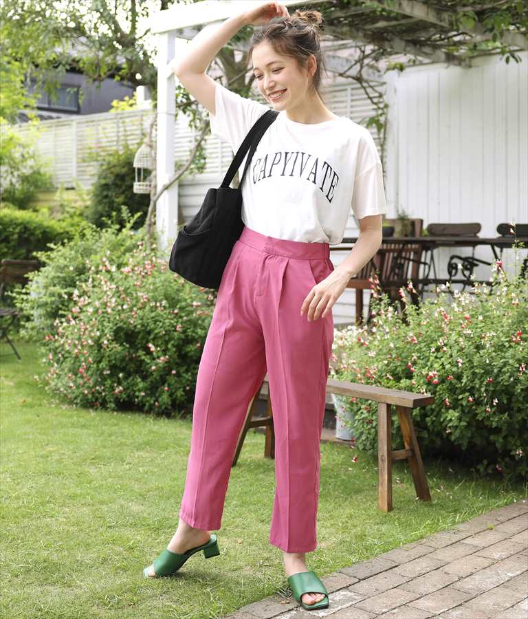 プリントTシャツ×スラックスセット 158-5235
