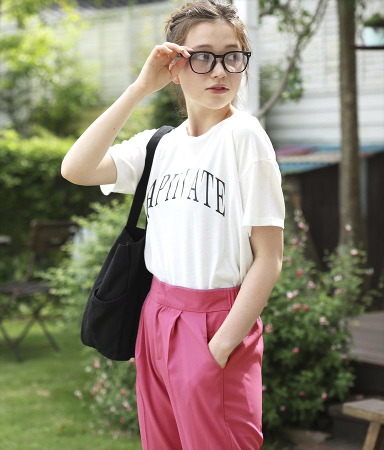 プリントTシャツ×スラックスセット 158-5235