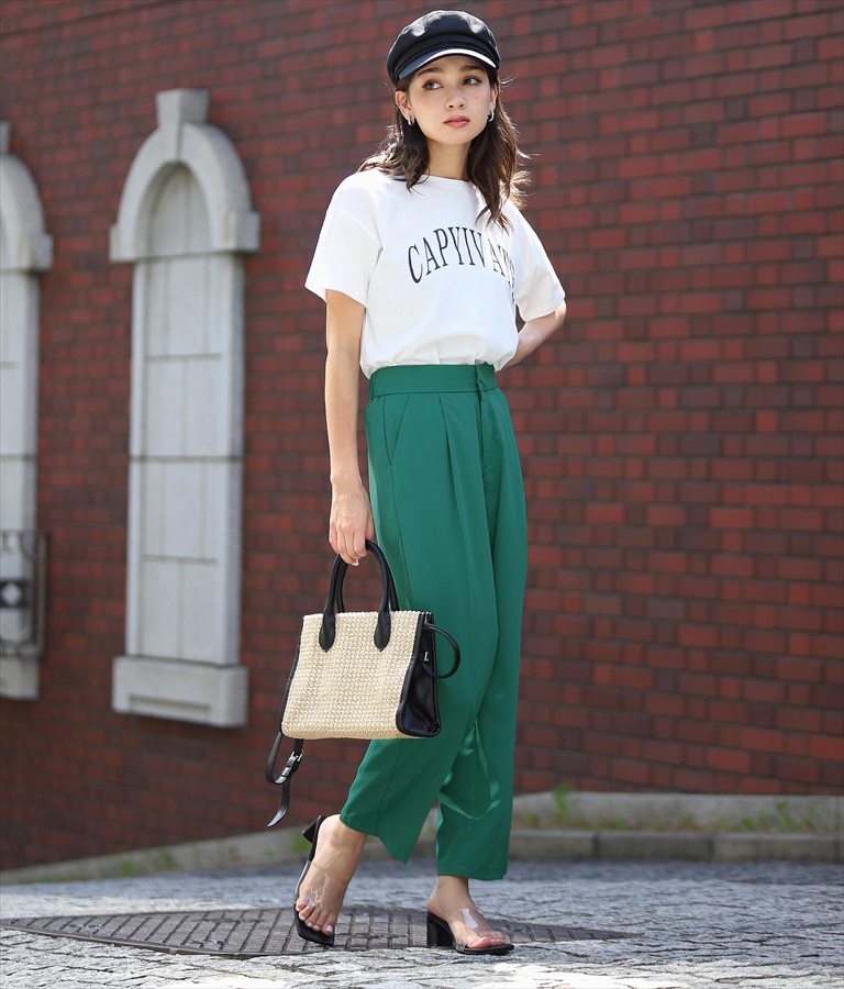 プリントTシャツ×スラックスセット 158-5235