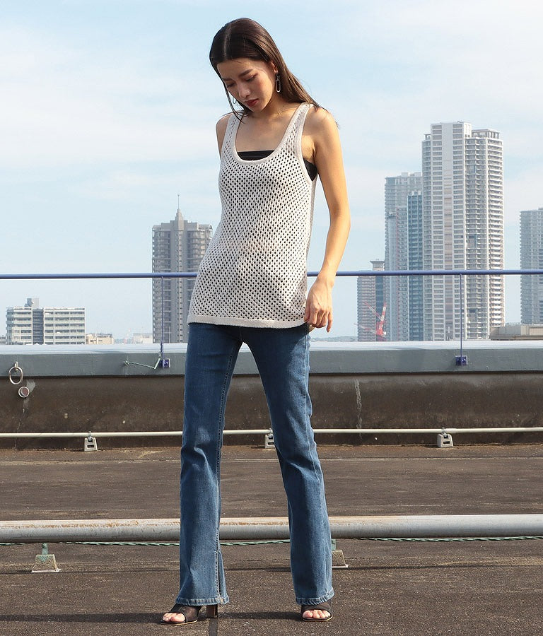 メッシュ編みタンクトップ 493-2695