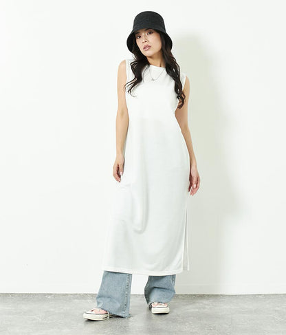 ミニ裏毛 ノースリーブ ロング ワンピース 797-8890