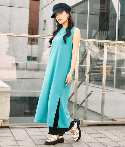 ミニ裏毛 ノースリーブ ロング ワンピース 797-8890