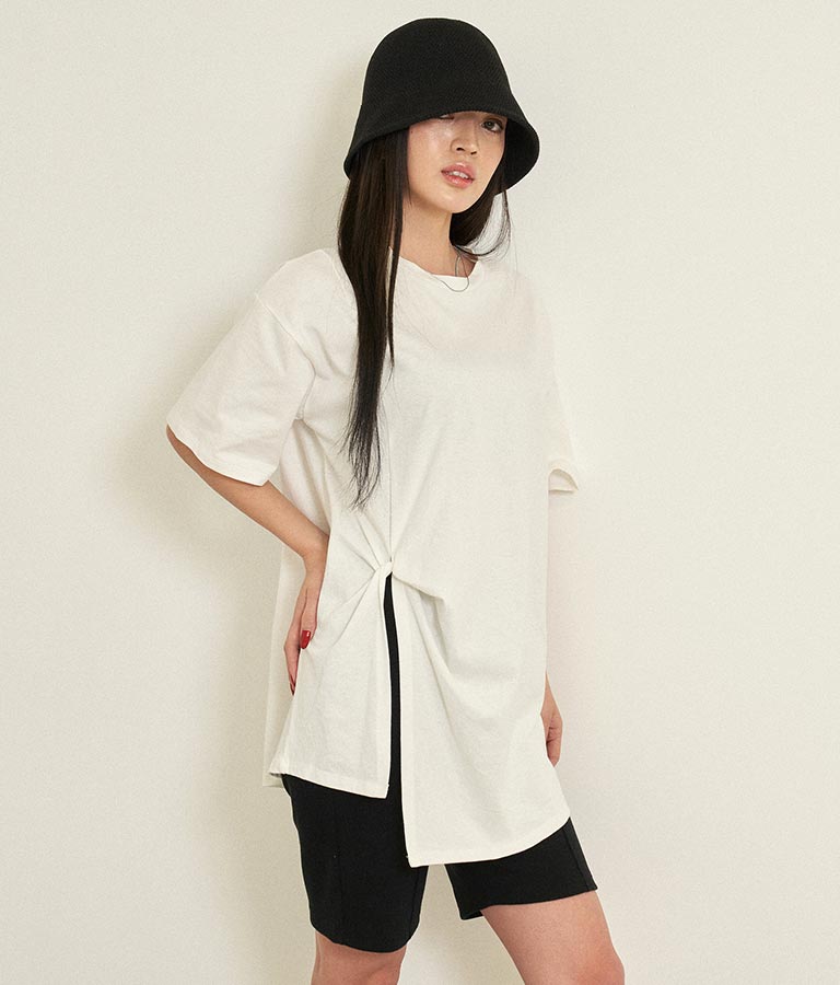 フロントツイストスリットTシャツ 153-5376
