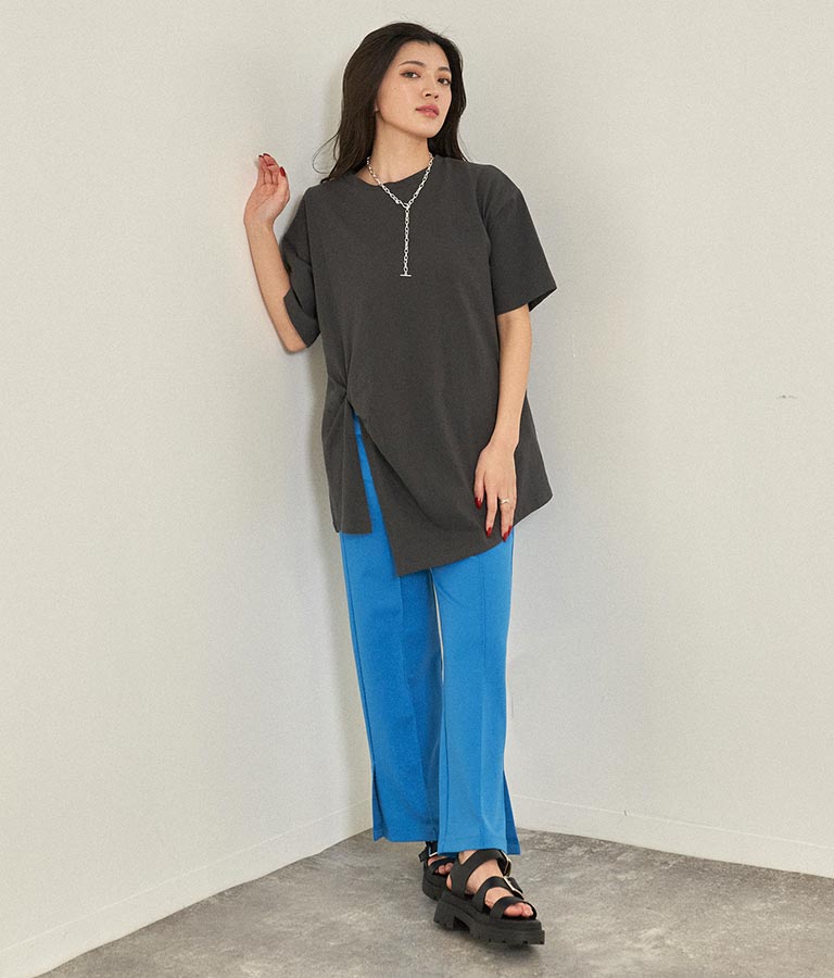 フロントツイストスリットTシャツ 153-5376