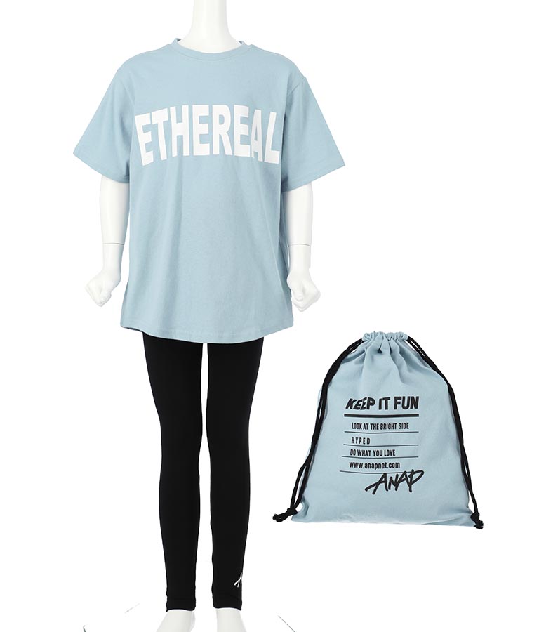 ビッグTシャツ+レギンス巾着セット