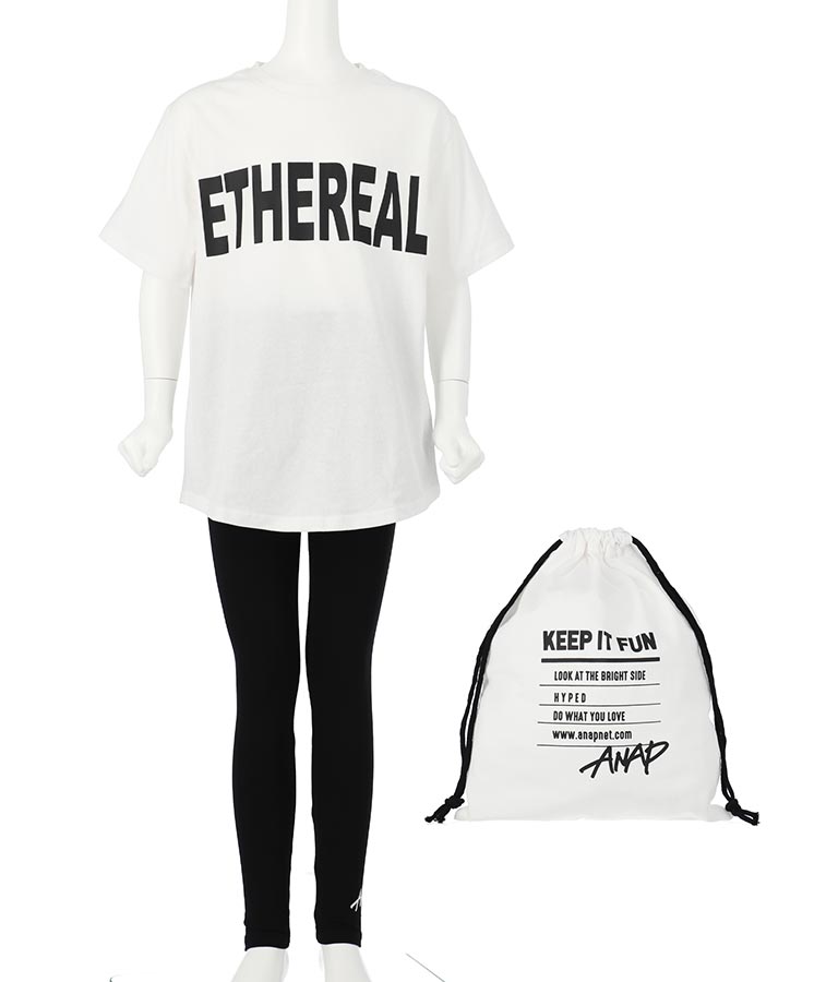 ビッグ Tシャツ + レギンス 巾着セット  428-2748