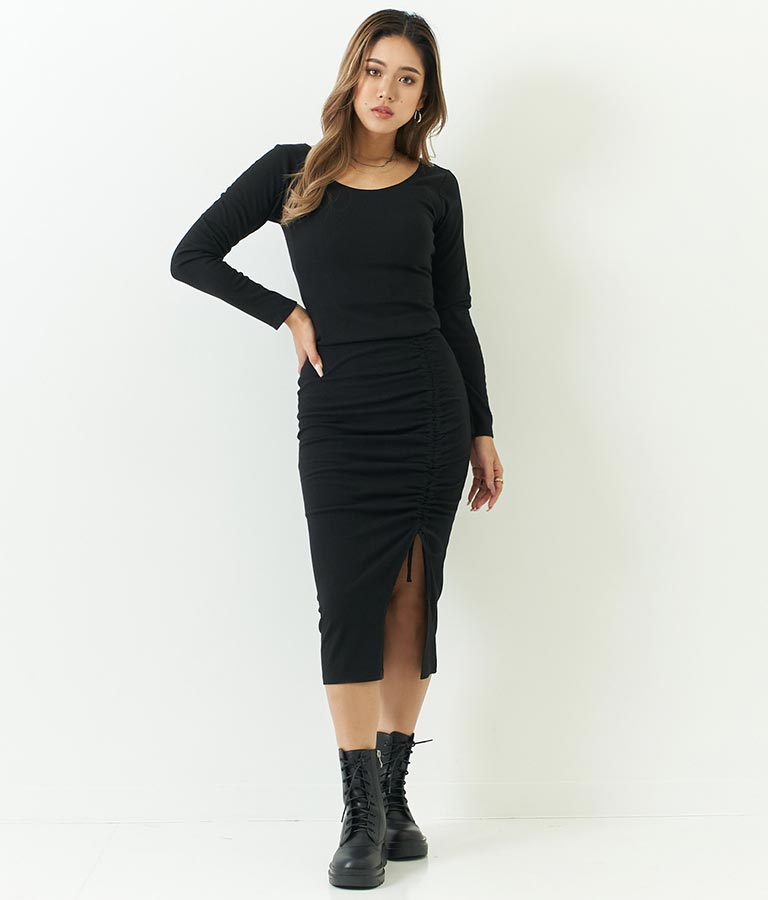 バックオープン カット リブ トップス 793-8438