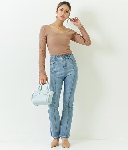 バックオープン カット リブ トップス 793-8438