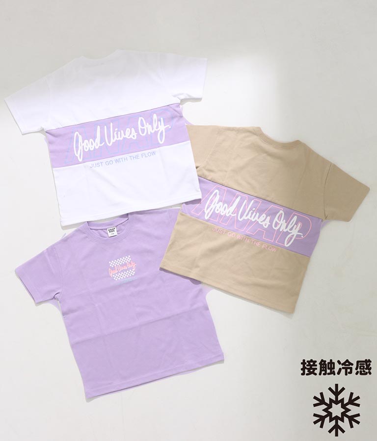 接触冷感後ろ切替ビッグTシャツ 423-3059