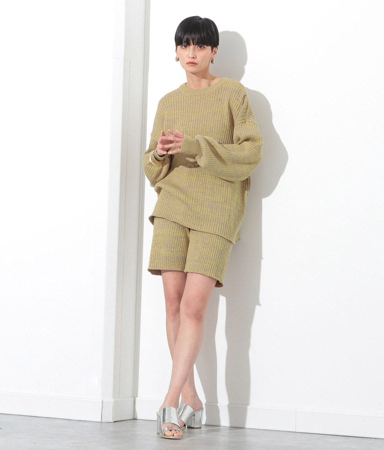 ミックスカラーニットショートパンツ