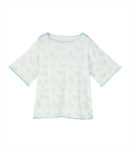 ボタニカル柄プリントトップスTシャツ 523-6397