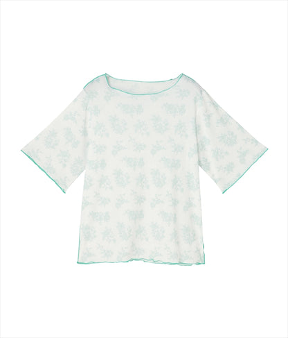 ボタニカル柄プリントトップスTシャツ 523-6397