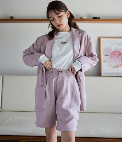 麻タッチショートパンツ