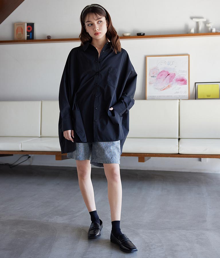 麻タッチショートパンツ 522-6286