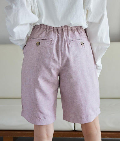 麻タッチショートパンツ 522-6286