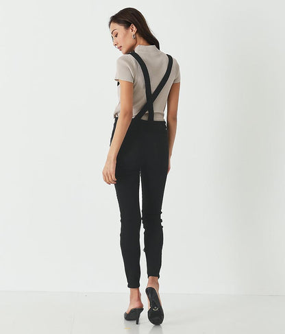 サイドカットスキニーサロペット