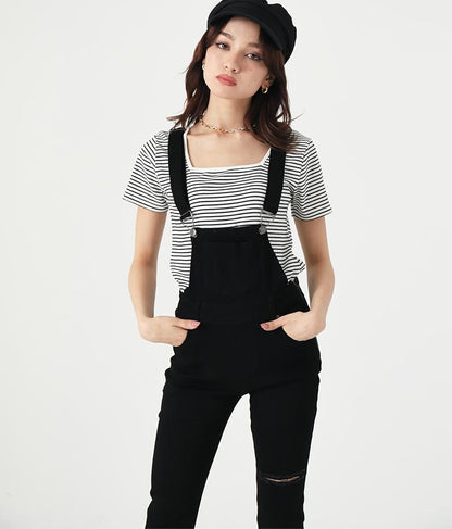 サイドカット スキニー サロペット 797-8357