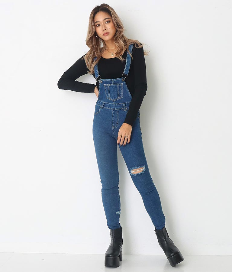 サイドカット スキニー サロペット 797-8357