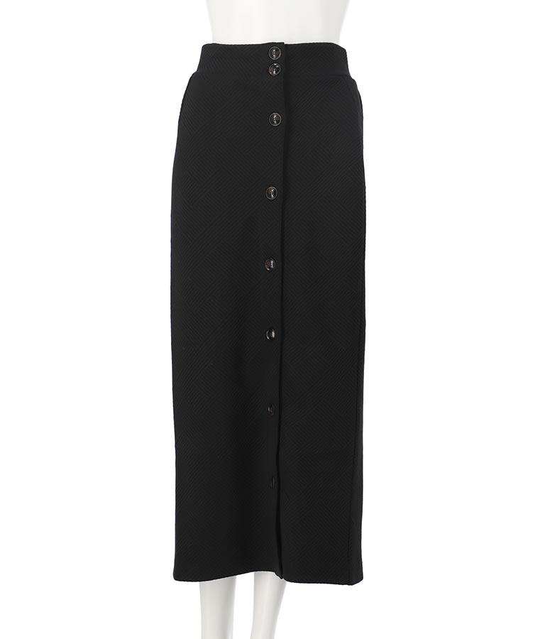 キルトジャガード ボタン スリットスカート【セットアップ着用可】 791-8766