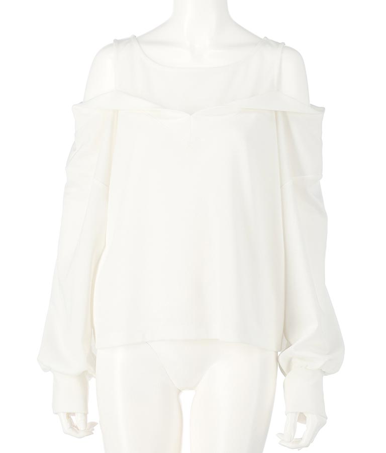 カットソードッキングデザイントップスカットソー