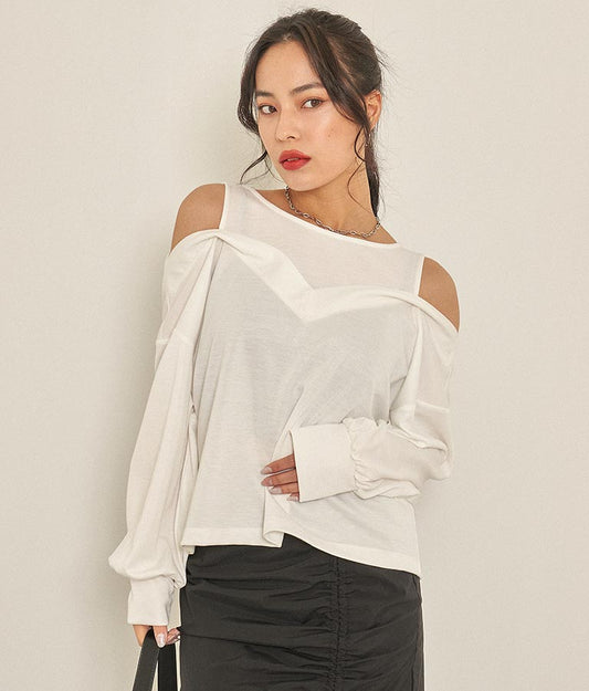 カットソードッキングデザイントップスカットソー 793-8788