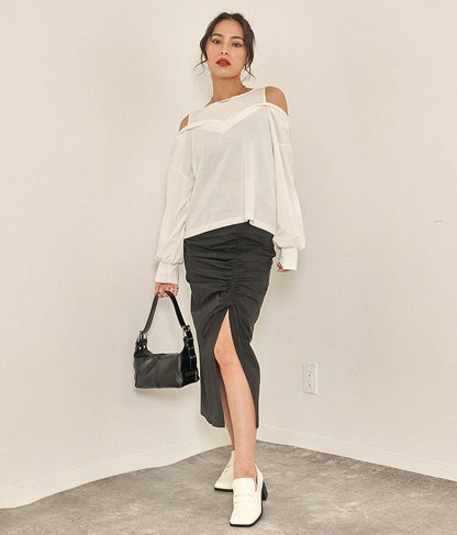 カットソードッキングデザイントップスカットソー 793-8788