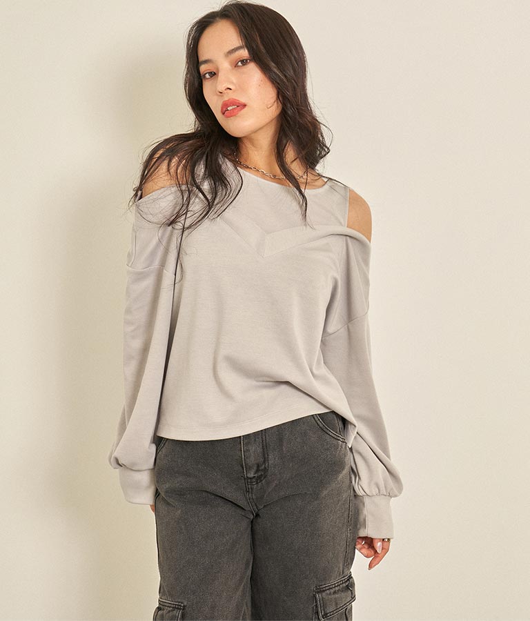 カットソードッキングデザイントップスカットソー 793-8788