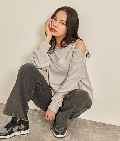 カットソードッキングデザイントップスカットソー 793-8788