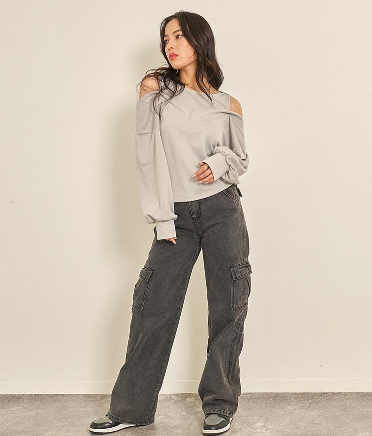 カットソードッキングデザイントップスカットソー 793-8788