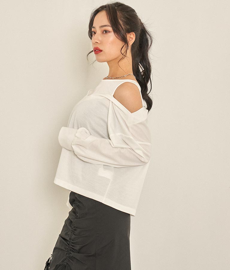 カットソードッキングデザイントップスカットソー 793-8788