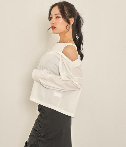 カットソードッキングデザイントップスカットソー 793-8788