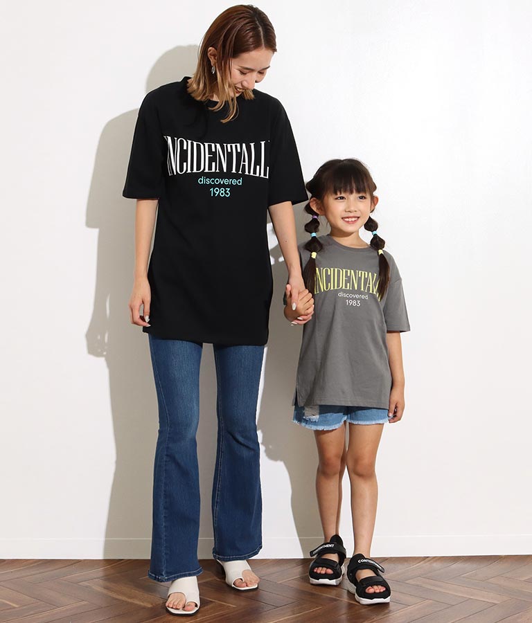 バイカラープリントビッグTシャツ 423-2824