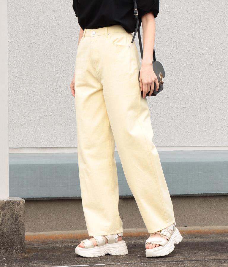 SorbetColor! ツイル ストレート パンツ 522-6607