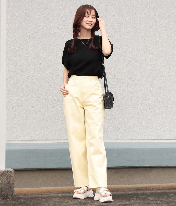 SorbetColor! ツイル ストレート パンツ 522-6607