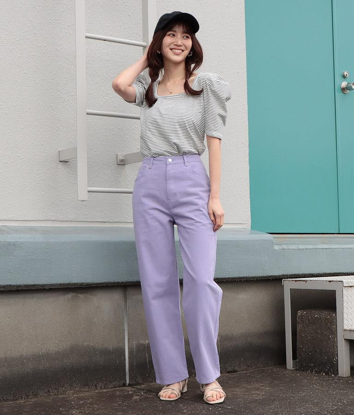 SorbetColor! ツイル ストレート パンツ 522-6607