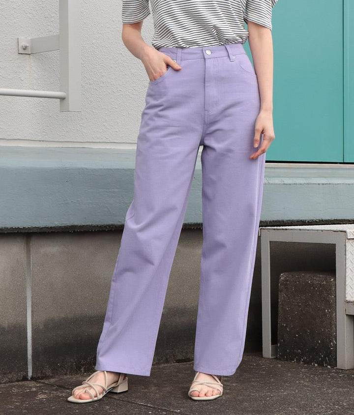SorbetColor! ツイル ストレート パンツ 522-6607